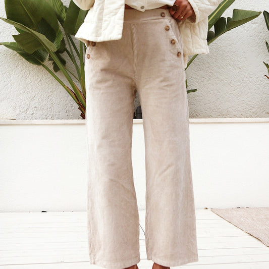 Pantalon velours “Ecru Cozy”