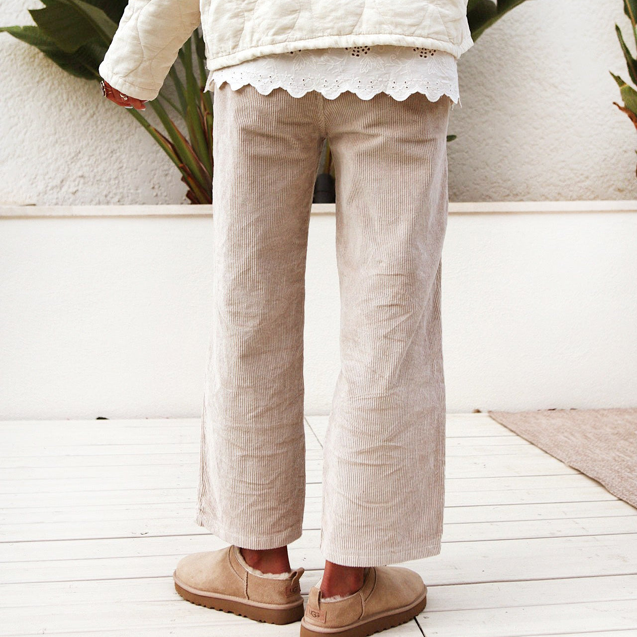 Pantalon velours “Ecru Cozy”