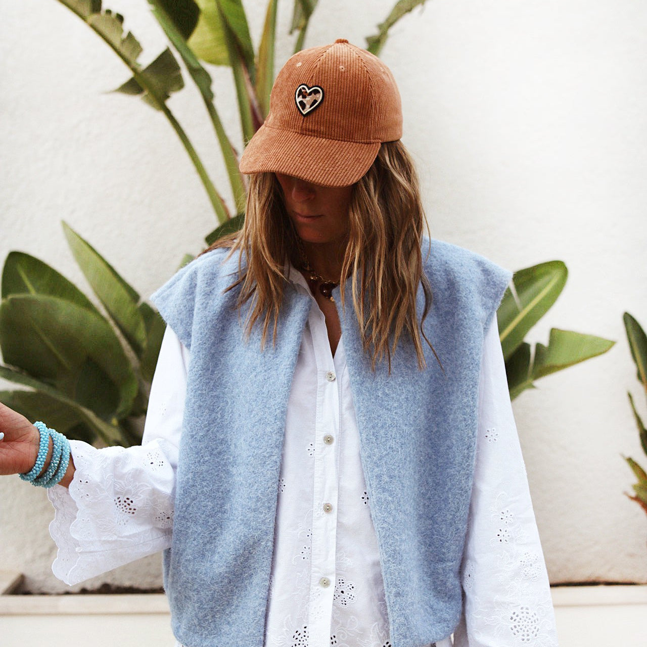 🧢 Casquette en Velours Côtelé – 💖 Cœur Léopard