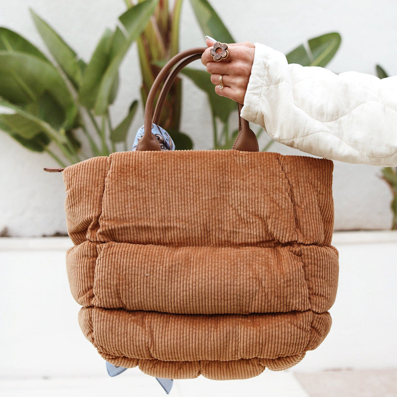 👜 Sac en Velours Côtelé Camel – Douceur & Style Bohème