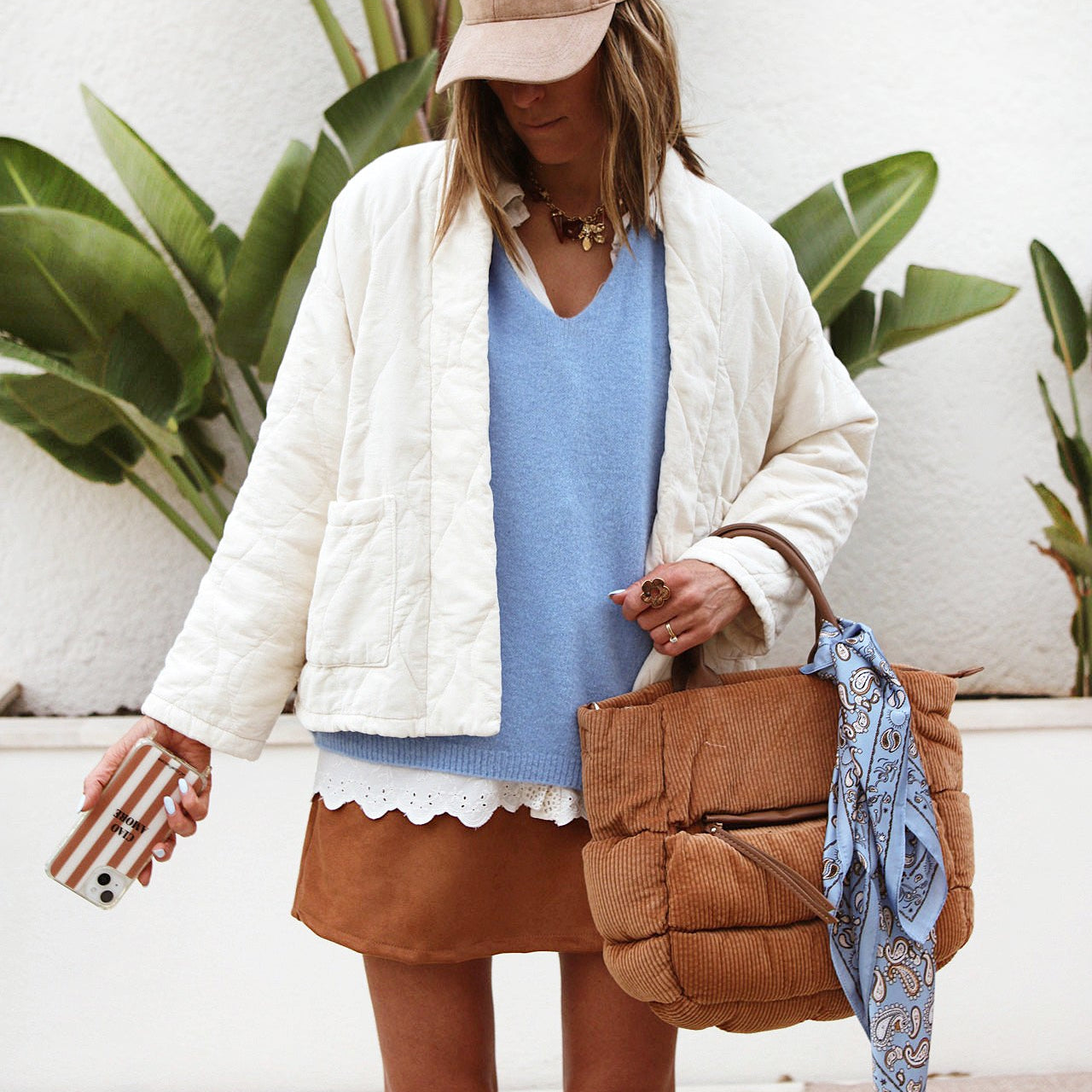 👜 Sac en Velours Côtelé Camel – Douceur & Style Bohème