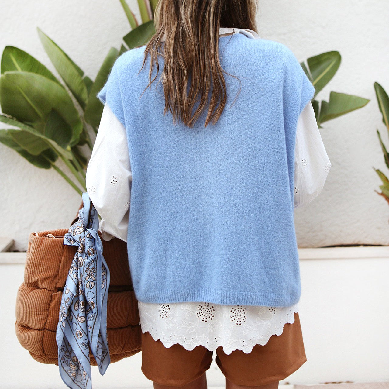 💙 Pull sans manches “Blue Alpaga”