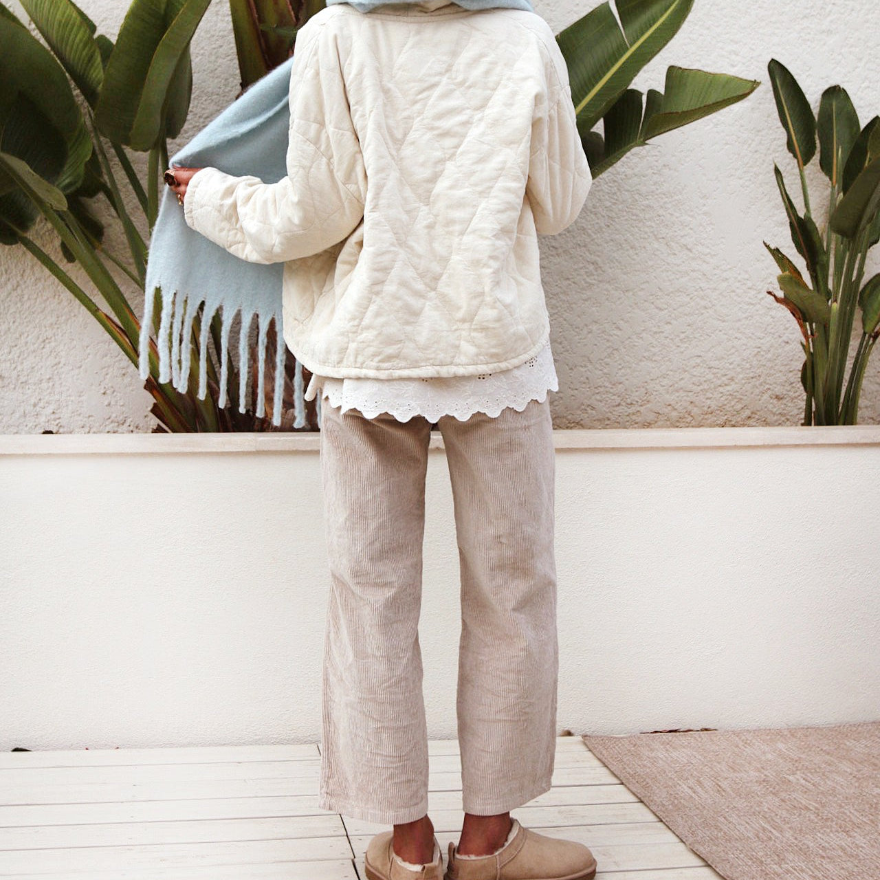 Pantalon velours “Ecru Cozy”