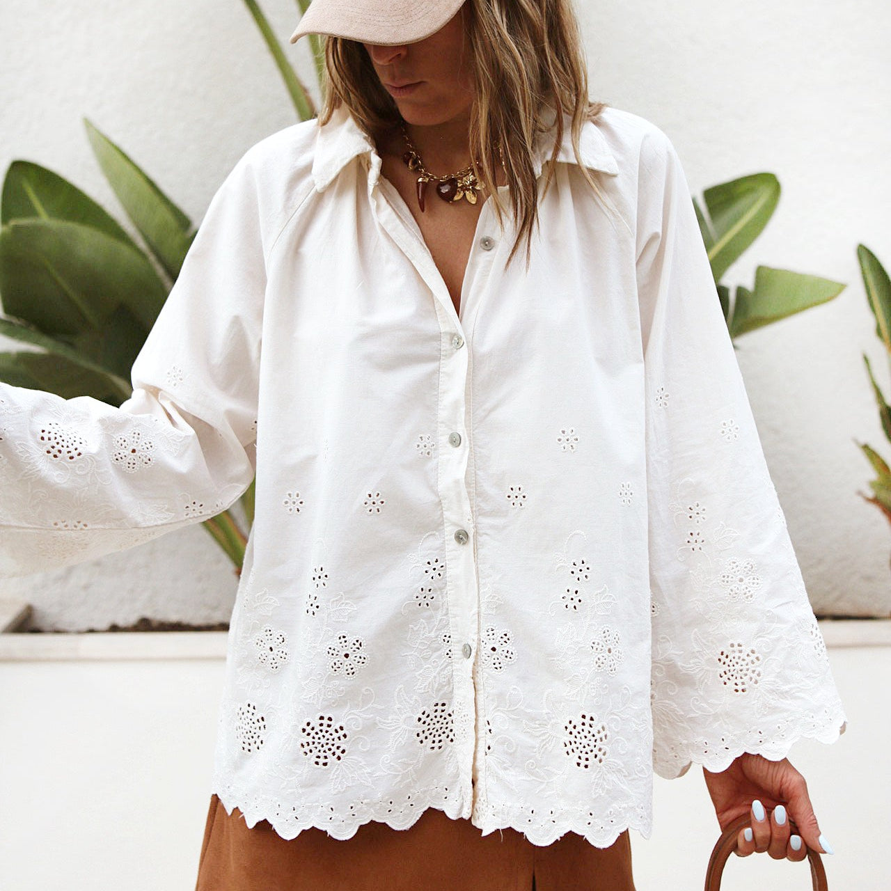 ✨ Chemise brodée “Romantica” - Ecru