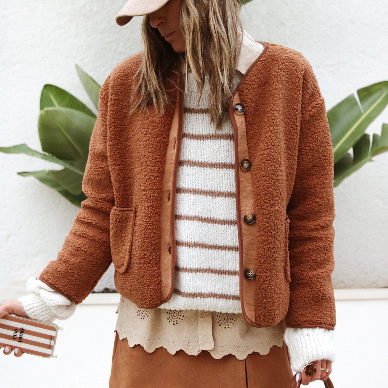 Veste teddy “Camel Douceur”
