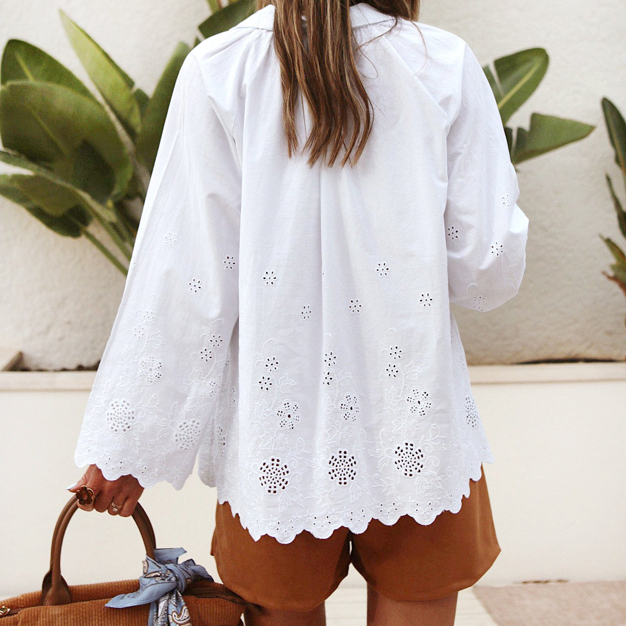 ✨ Chemise brodée “Romantica” - Blanc